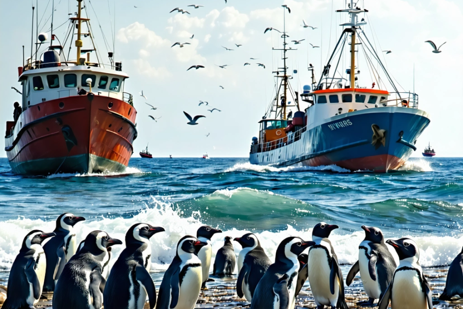 Disminución de los Pingüinos Africanos y el Impacto de la Pesca